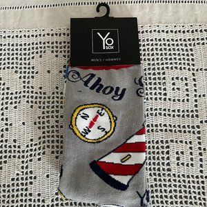 NEW with tags YoSox grey, red, navy, white & yellow socks men’s size 7-12 rare